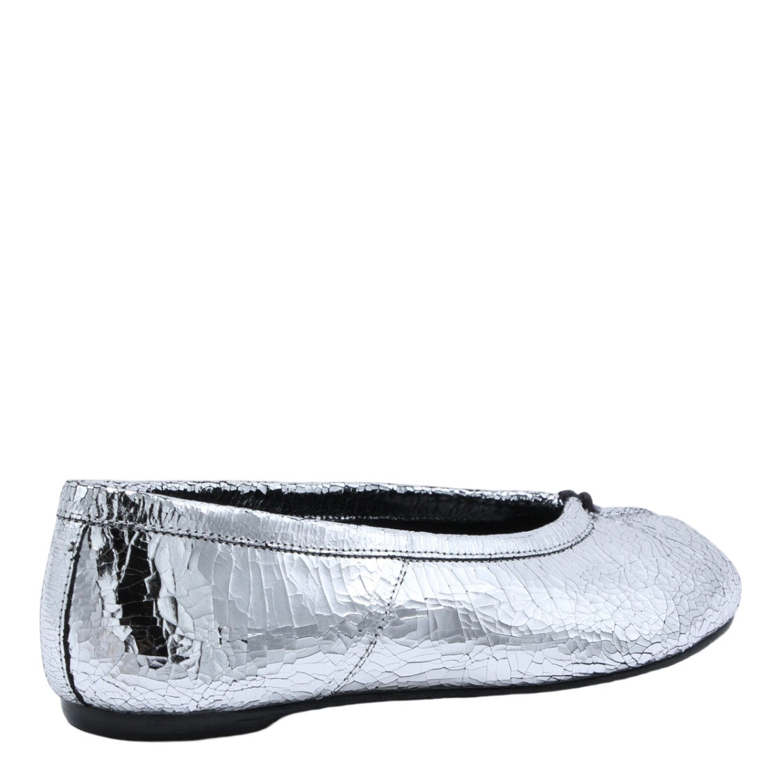 Maison Margiela Split-Toe Flat Shoes With Metallic Silver Finish