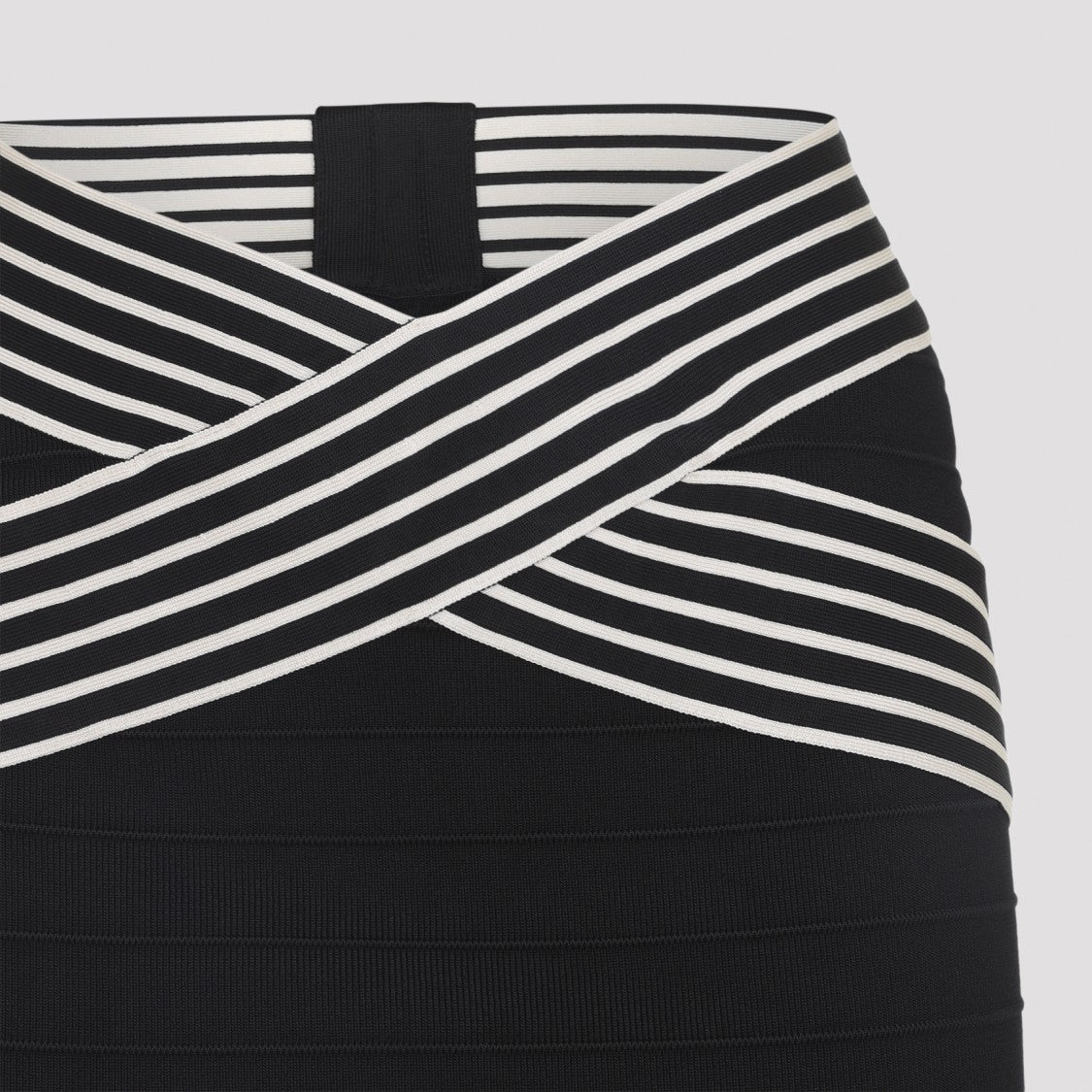 Elisabetta Franchi Fitted Midi Skirt With Contrasting Striped Waistband
