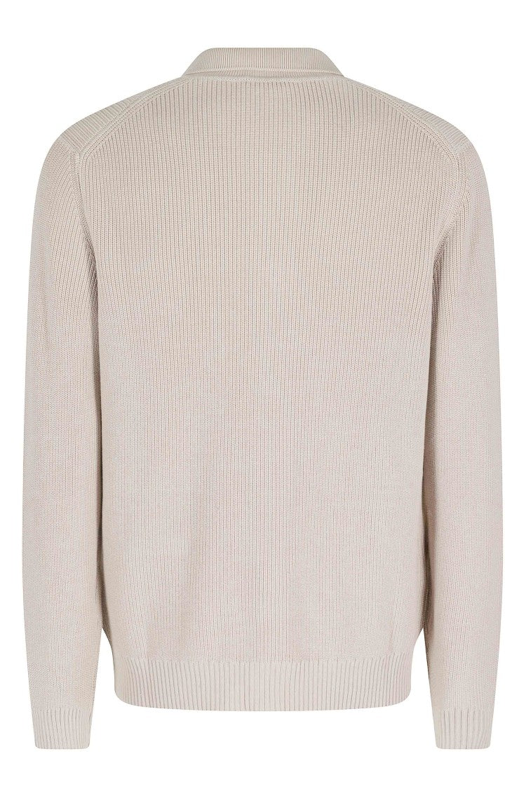 Fay Beige Shirt Jacket Maglia Front-Buttons Cotton Cardigan