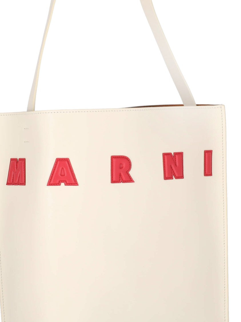 Marni Structured Handbag With Bold Lettering And Minimalist Design