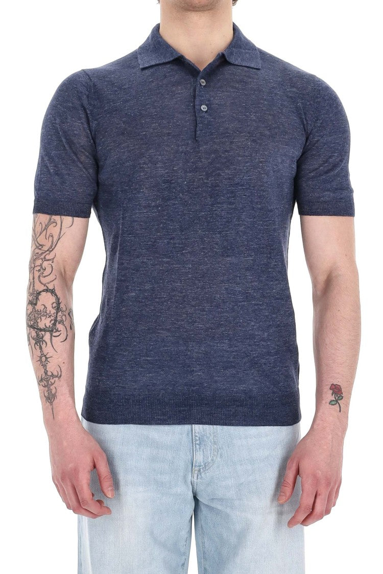 Barba Melange Pure Linen Polo