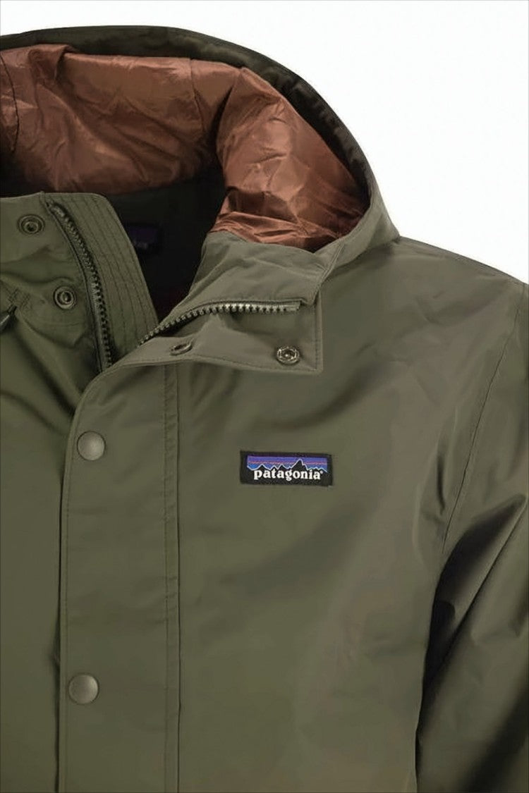 Patagonia Minimalist Olive Green Jacket With Brown Lining