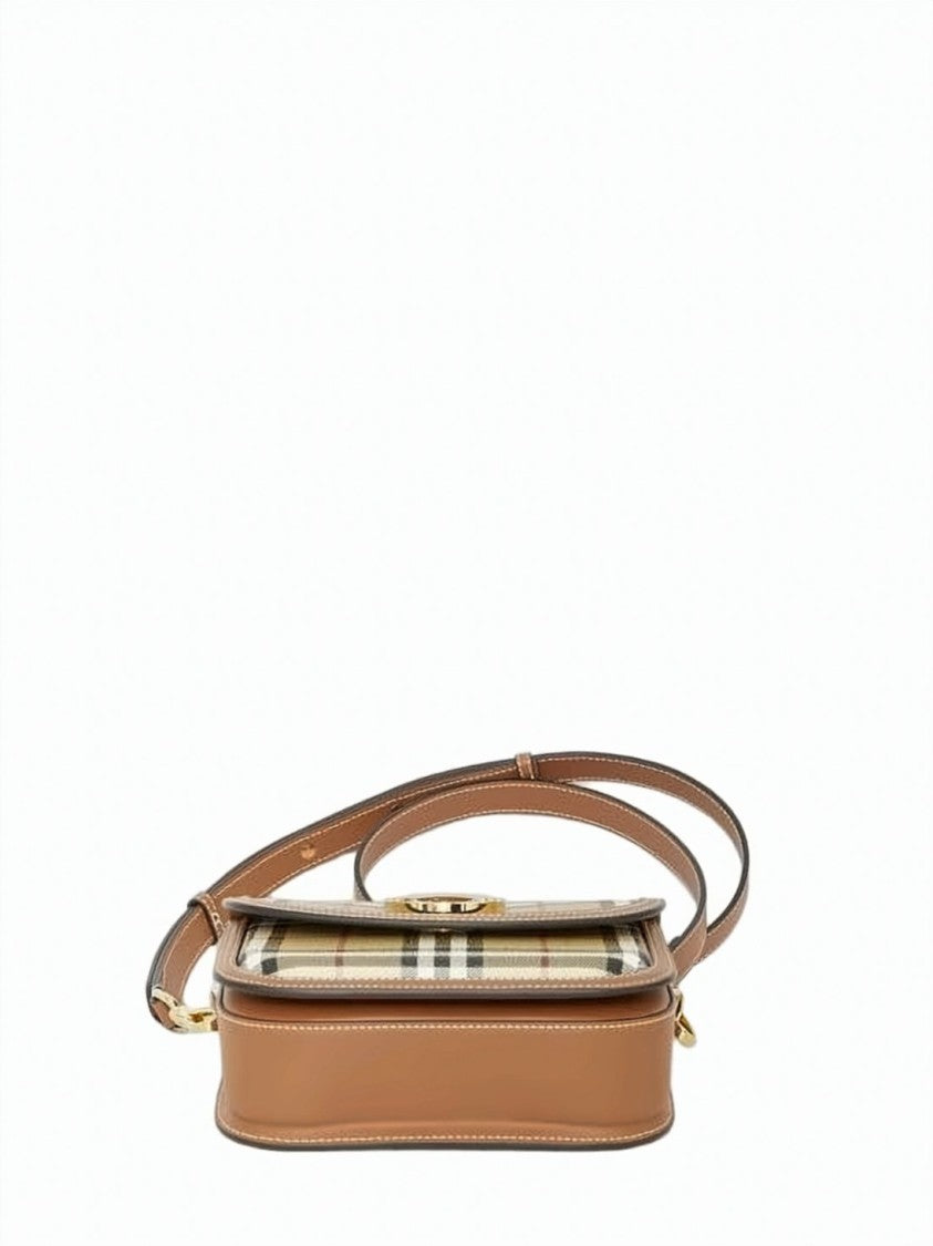 Burberry Small Rectangular Bag With Classic Checkered Pattern And Gold-Tone Clasp