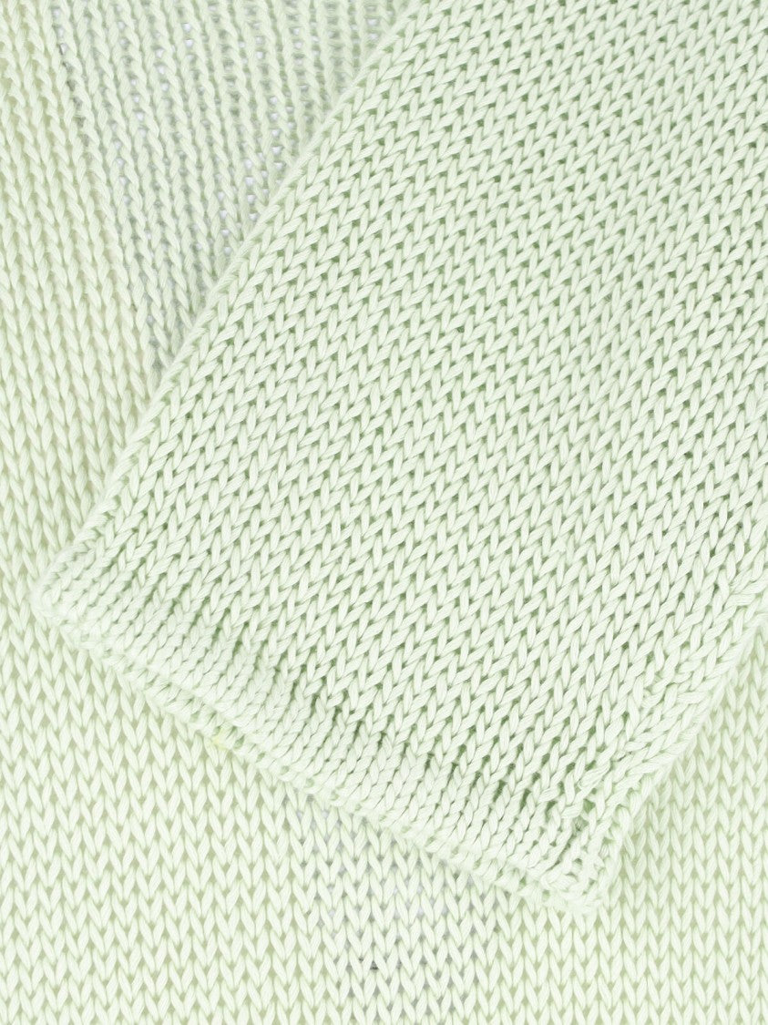 Giorgio Armani Green Round Neck Linen Blend Sweater