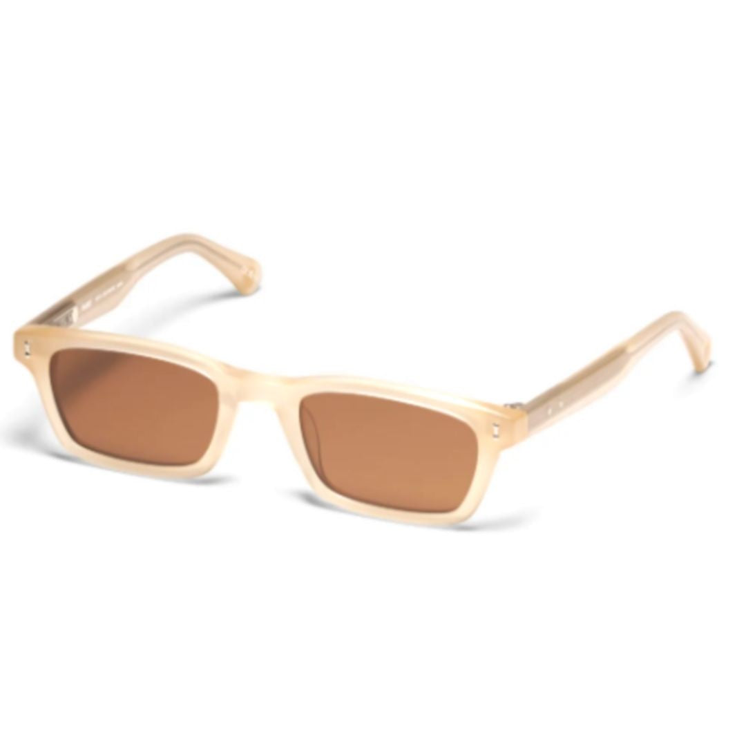 Peter And May S116 Self Exotic Rectangular Sunglasses In Translucent Beige Acetate