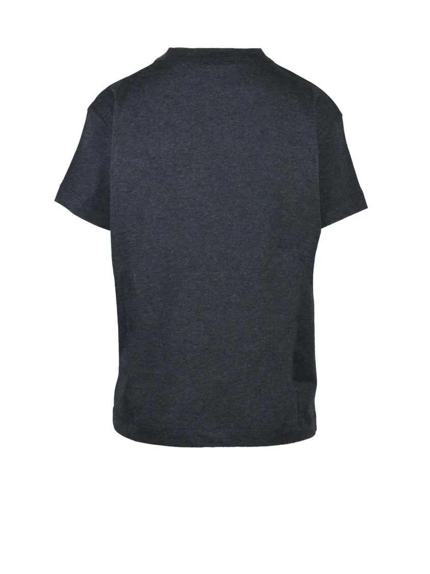 Brunello Cucinelli Dark Grey Cotton Sequin T-Shirt