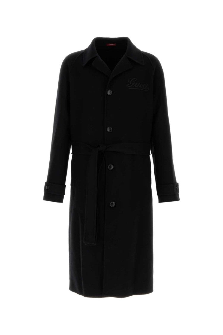 Gucci Black Wool Blend Coat