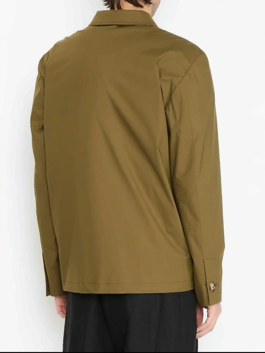 Lardini Long-Sleeve Brown Shirt With Structured Collar