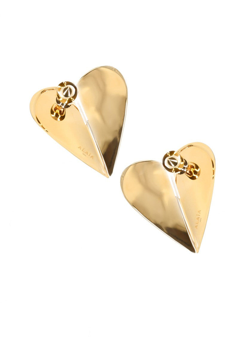 Alaïa Heart-Shaped Earrings With Front Split Design