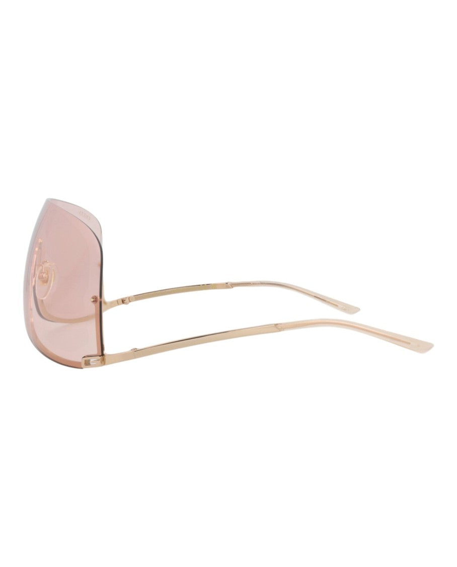 Gucci Shield-Frame Metal Sunglasses