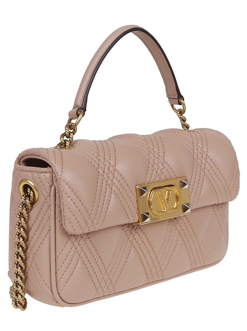 Valentino Garavani Quilted Top Handle Shoulder Bag With Signature Vlogo