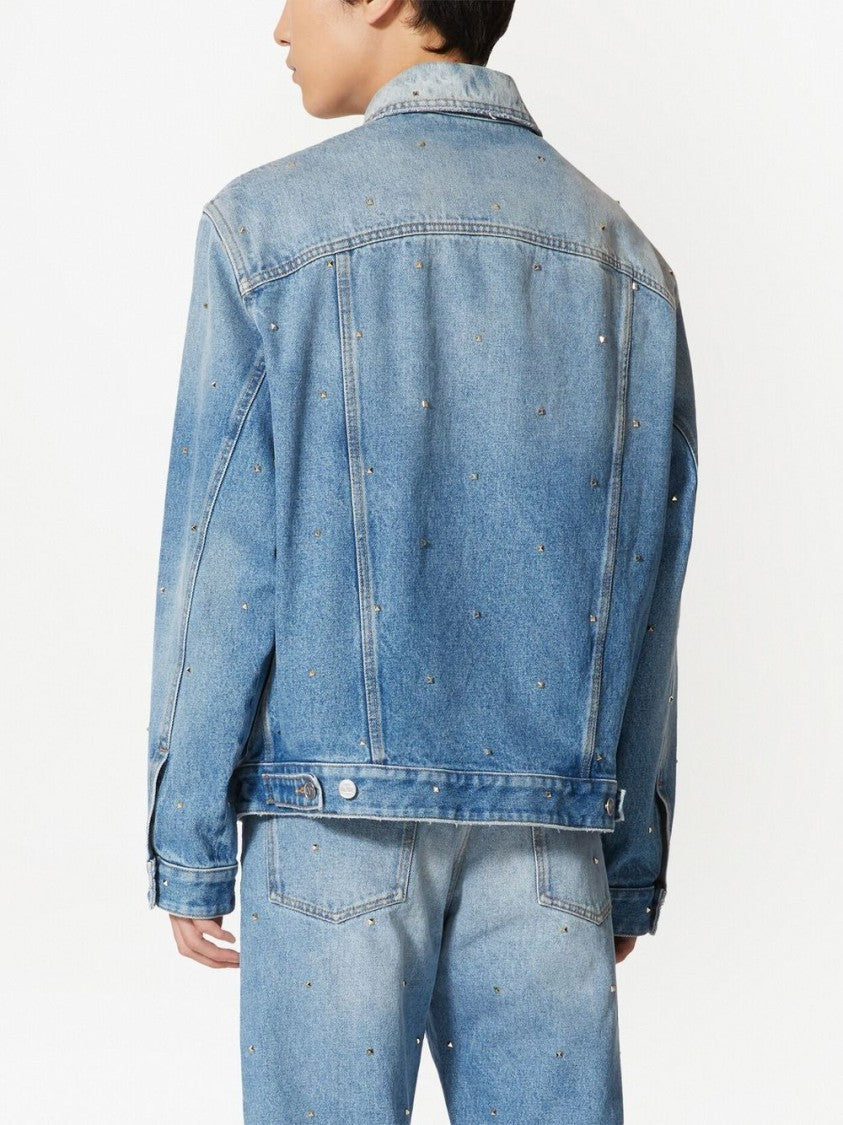 Valentino Garavani Rockstud Spike Studs Denim Jacket