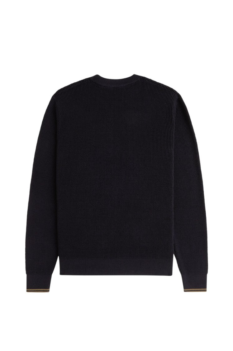 Fred Perry Textured Embossed Cotton Blend Fred Perry Sweater
