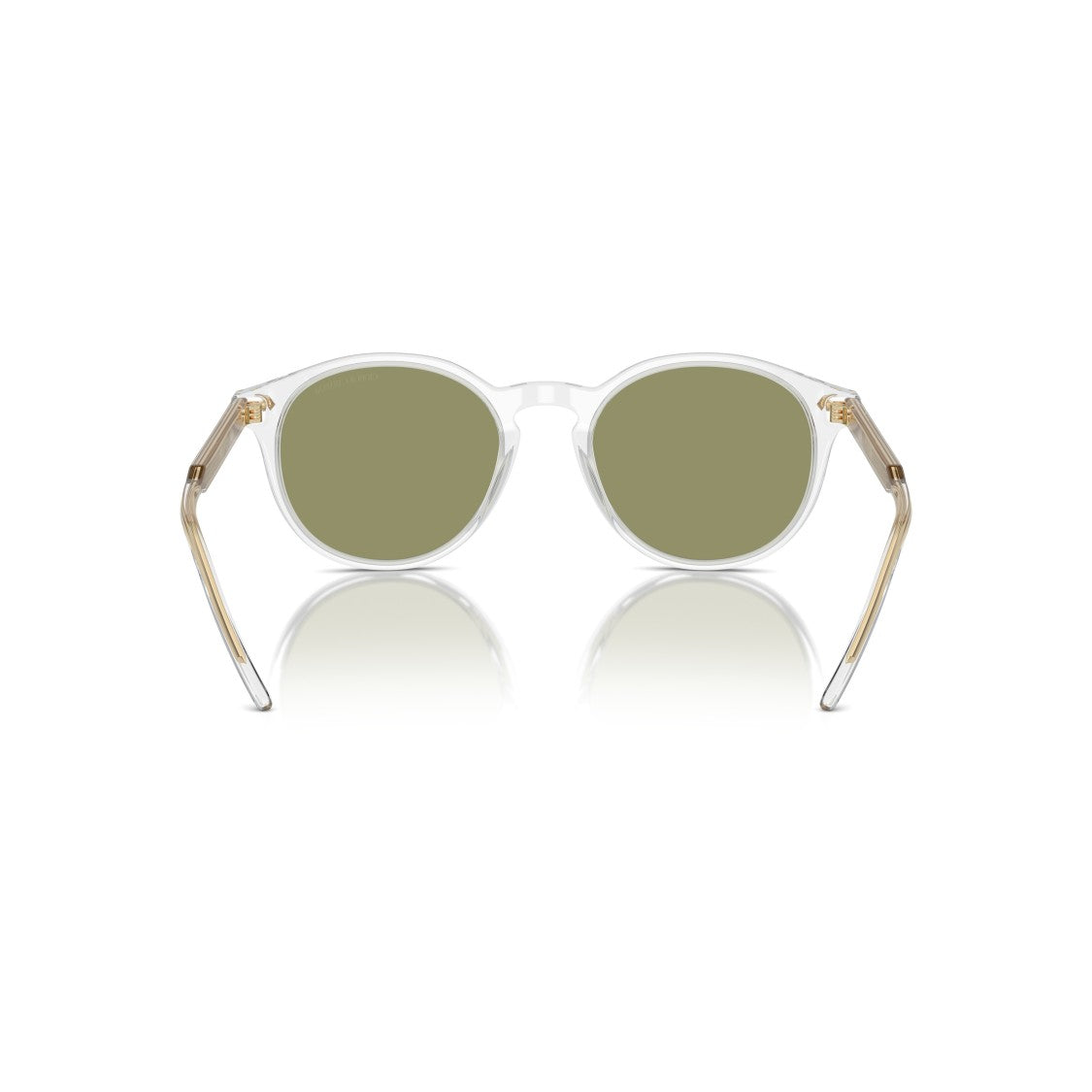 Giorgio Armani 0Ar8211 Round Clear Acetate Sunglasses With Golden Accents