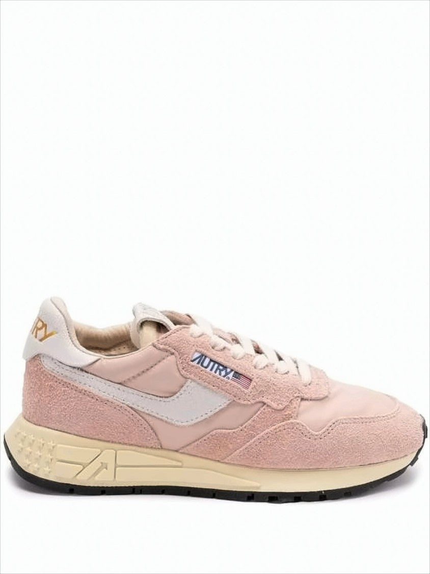 Autry Soft Pink And Cream Suede Sneakers