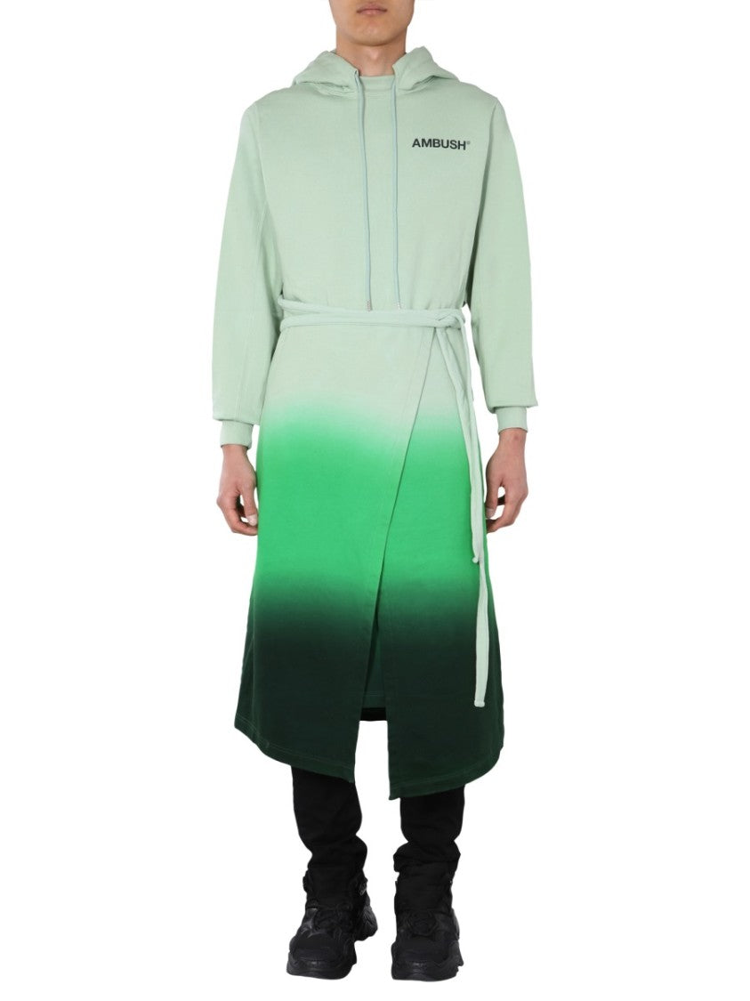 Ambush Gradient Hooded Dress With Wrap-Style Front