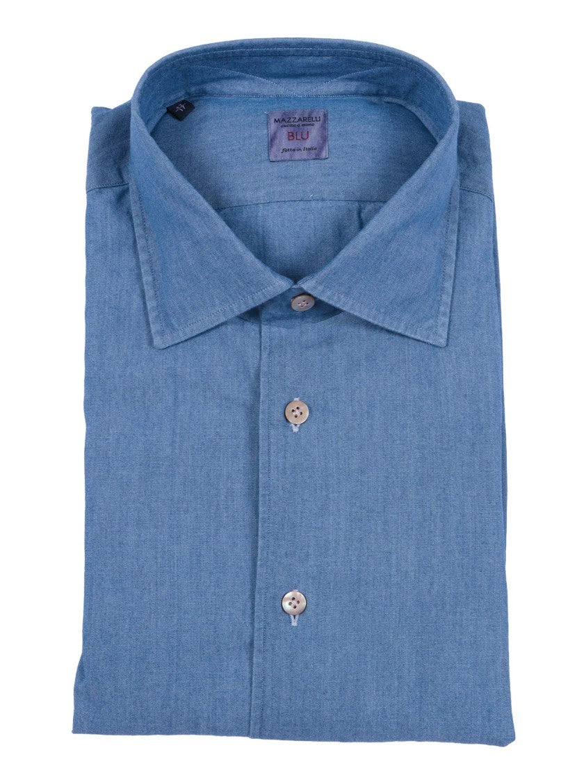 Mazzarelli Camicie Denim Cotton Slim Fit Shirt