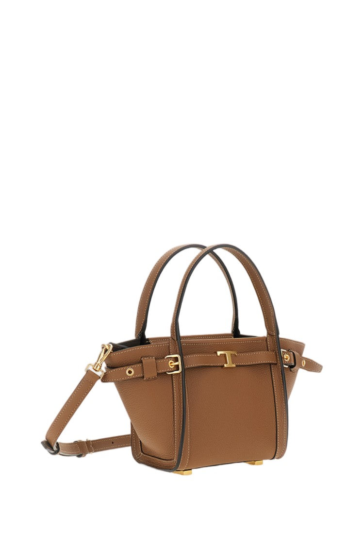 Tod's Structured Mini Leather Tote Bag With Iconic Gold-Tone Detail