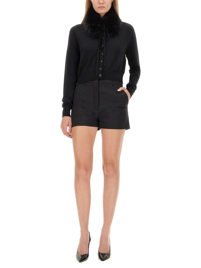 Sportmax Tailored Virgin Wool Shorts With Mid-Rise Waist