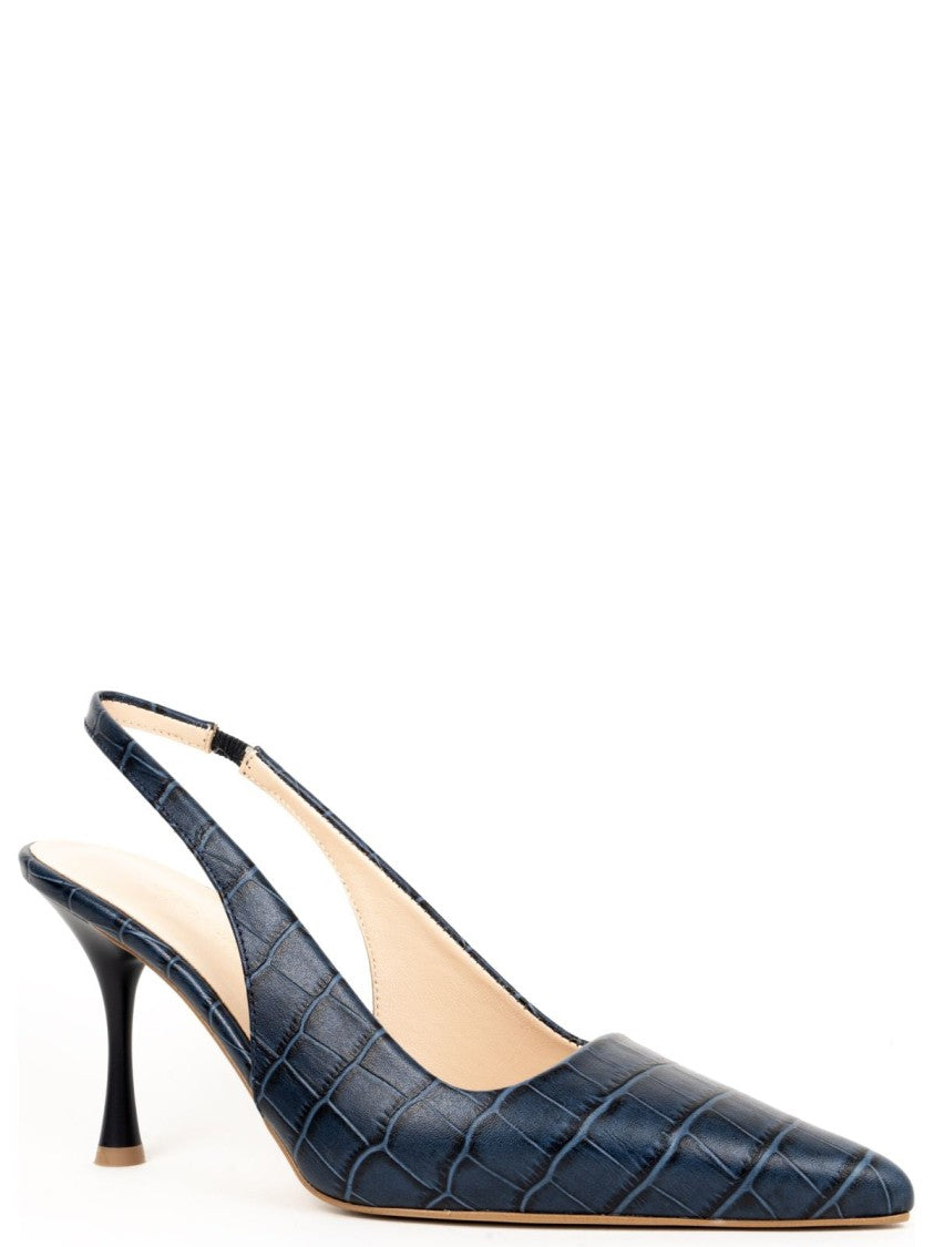 Sergio Moretti Part-Open High Heel Pumps With Textured Finish