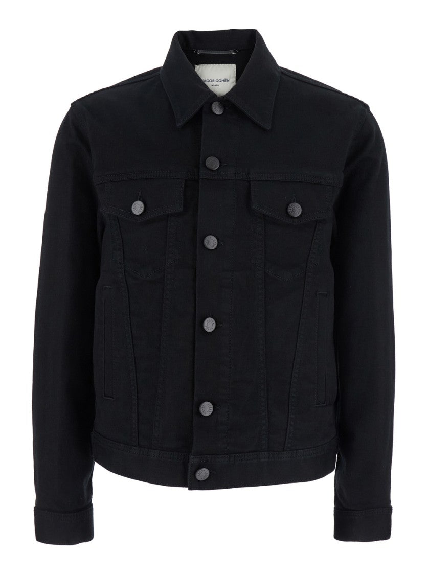 Jacob Cohen Brad' Black Jacket With Classic Collar