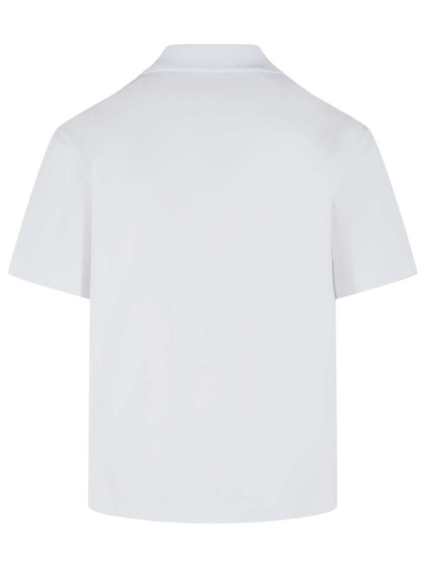 Moncler White Cotton Polo Shirt