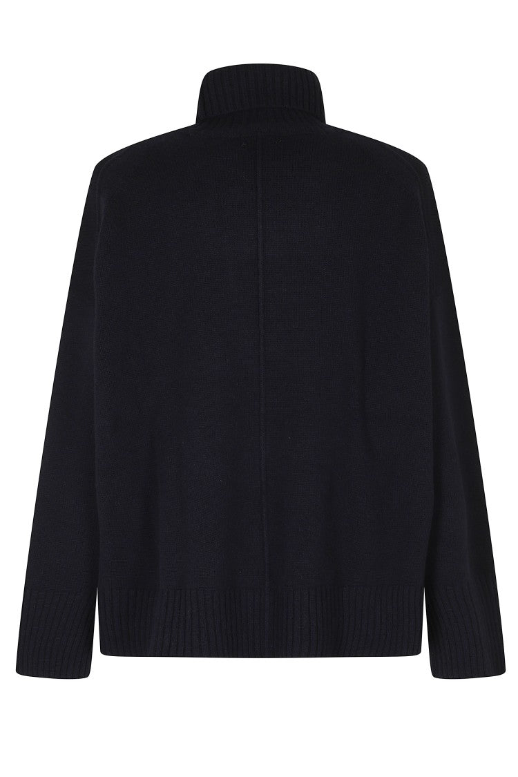 Soeur Blue William High Neck Merino Wool Sweater