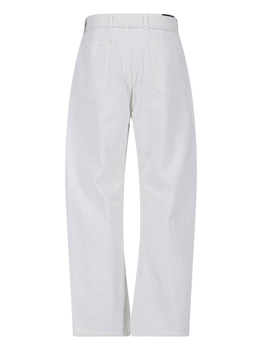 Lemaire White Twisted Cotton Curved Trousers