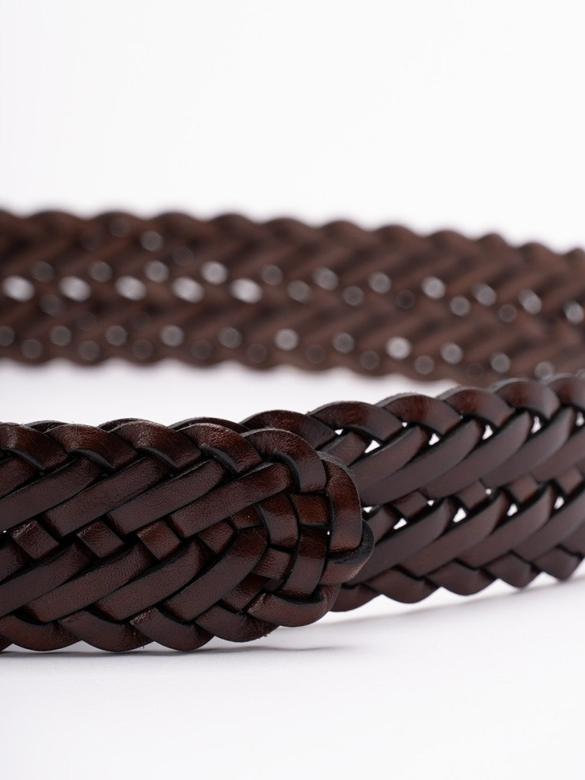 Anderson's Braided Brown Woven Leather Belt