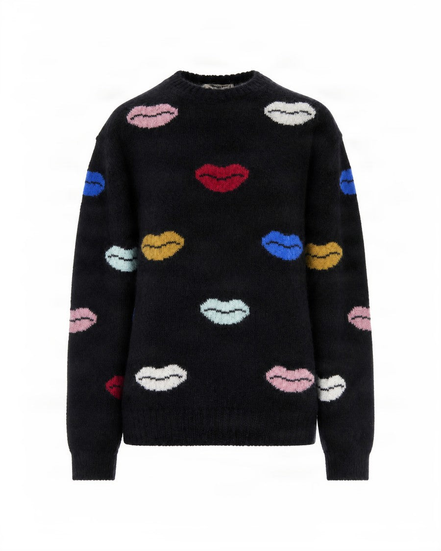 Fiorucci Intarsia Knit Mohair-Blend Scalloped Sweater