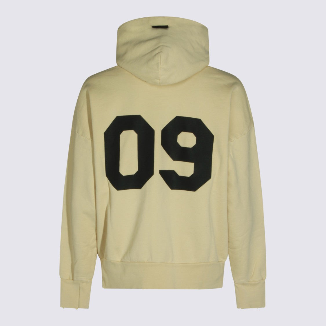 Fear Of God Relaxed Fit Hoodie With Bold Text And Ribbed Details