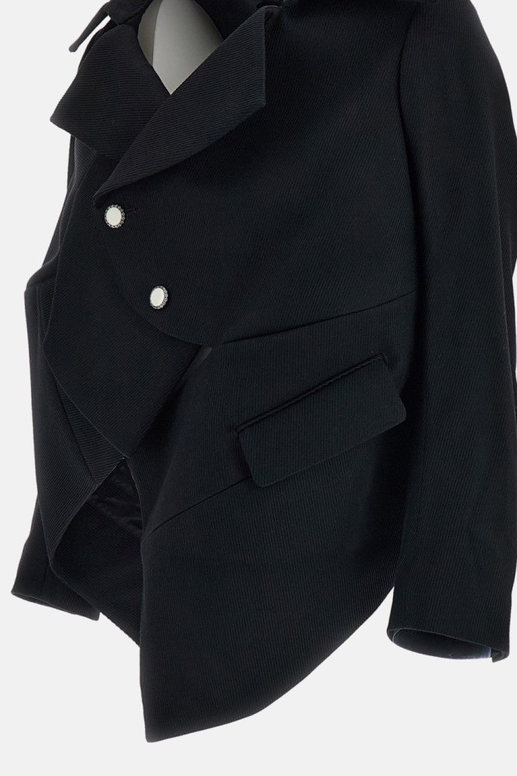 Comme Des Garçons Black Asymmetric Structured Wool Jacket