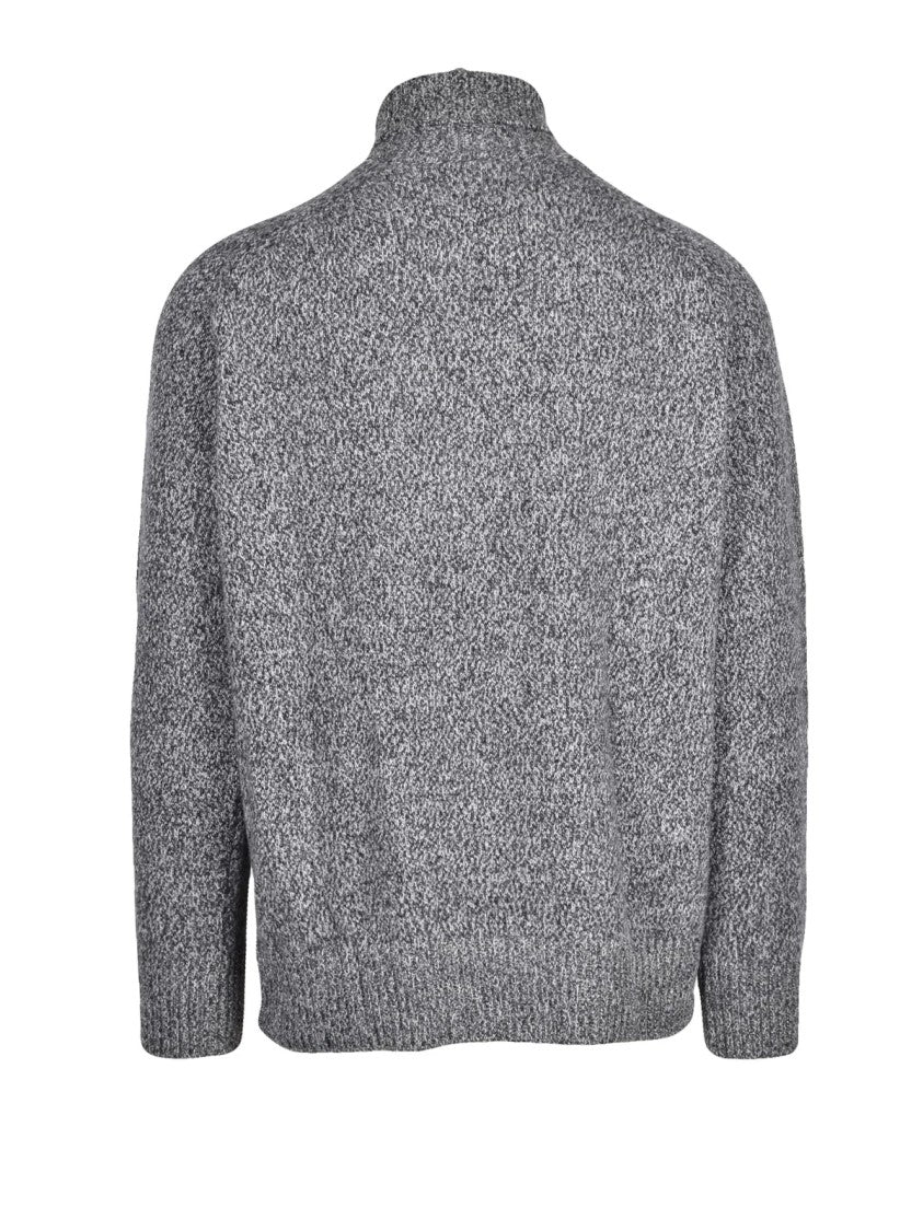 Baturo Grey/Black High Neck Wool Sweater