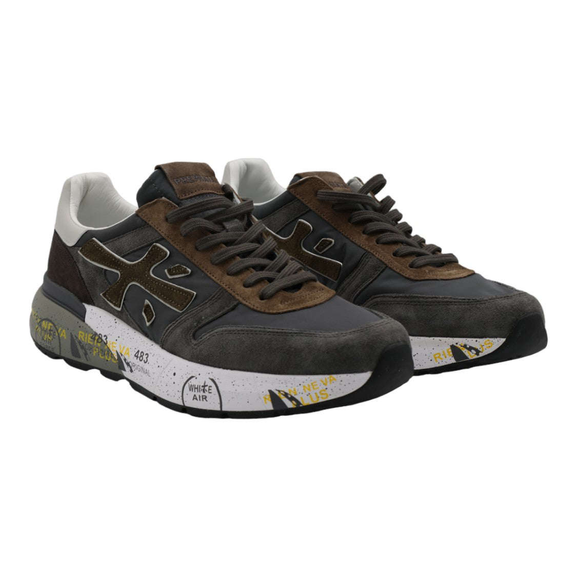 Premiata Dark Grey Brown Suede Urban Sneakers