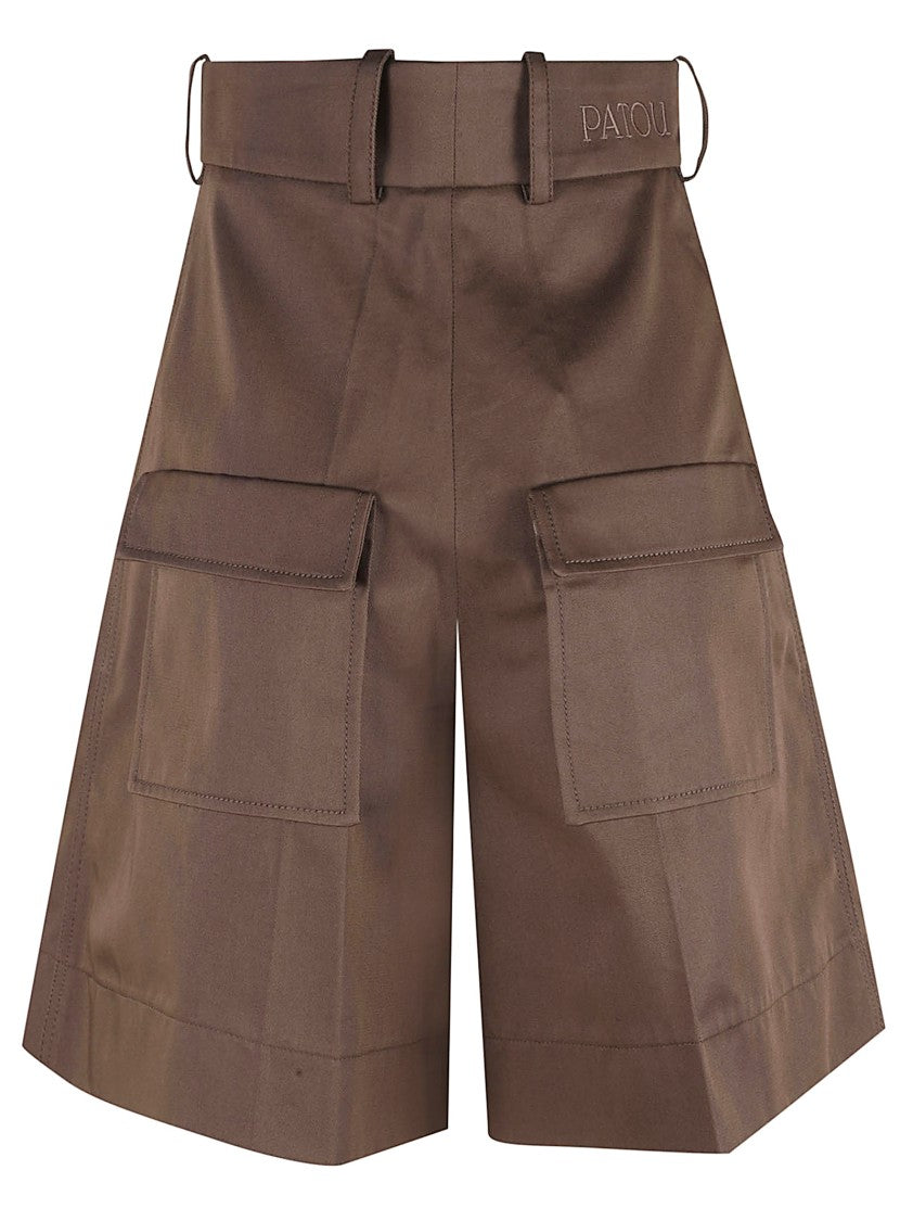 Patou Tailored Brown Shorts With High Waist
