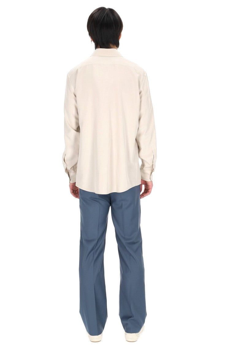 Zegna Pure Silk Classic Long-Sleeve Shirt