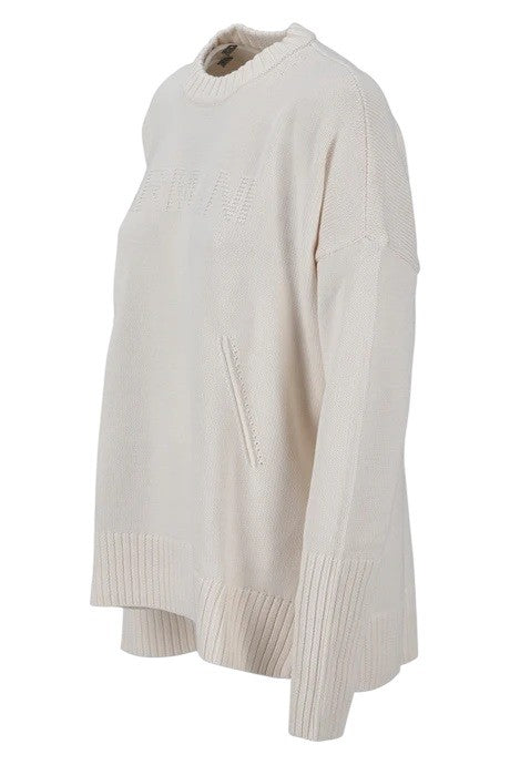 Armani Exchange Oversized Cotton Knit Sweater With Textured Branding