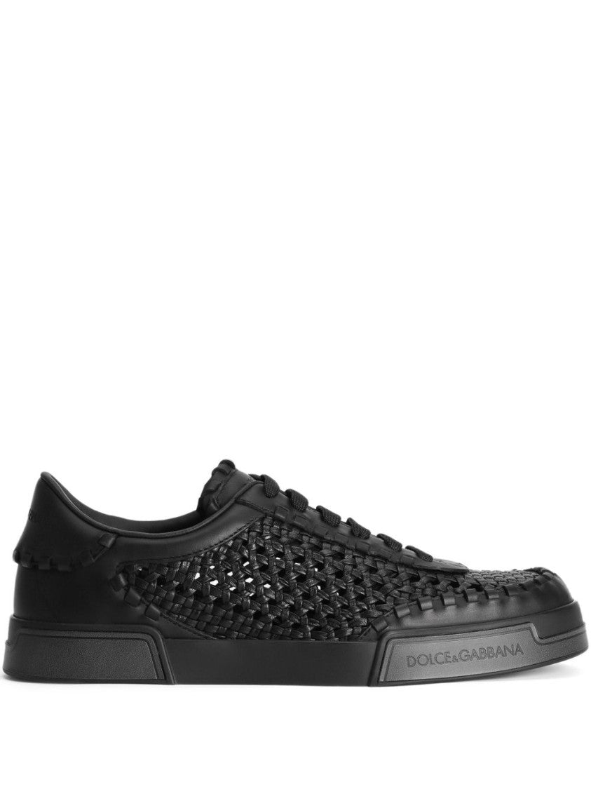 Dolce & Gabbana Interwoven Design Sneakers With Lace-Up Fastening