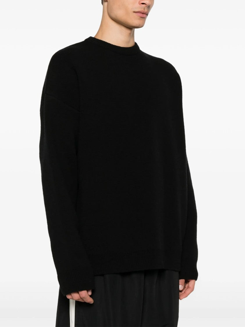 Balenciaga Black Relaxed Fit Crew Neck Sweater