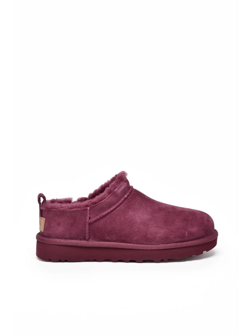 Ugg Micro Leather Slip-On Shoes With Plush Fur Lining
