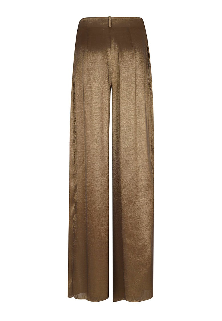 Polo Ralph Lauren Iridescent Light Lame Pleated High-Waisted Wide-Leg Trousers