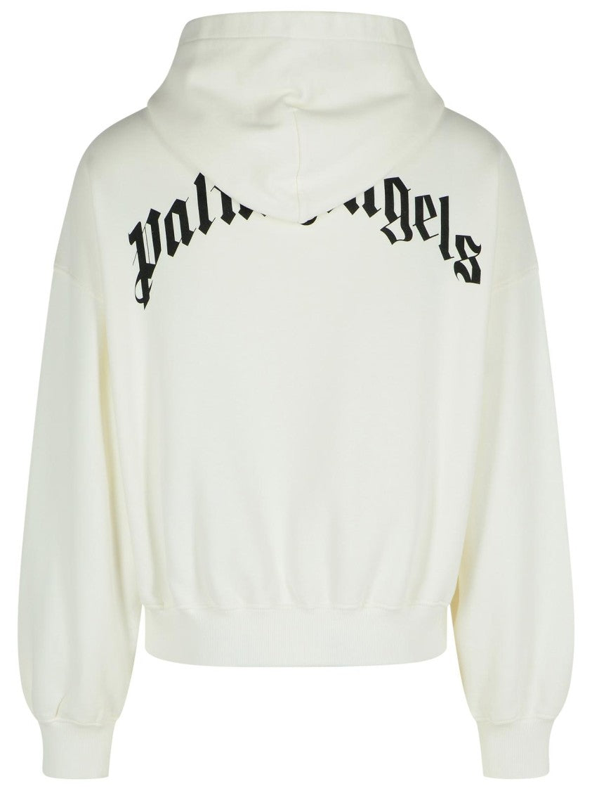 Palm Angels White Cotton Sweatshirt