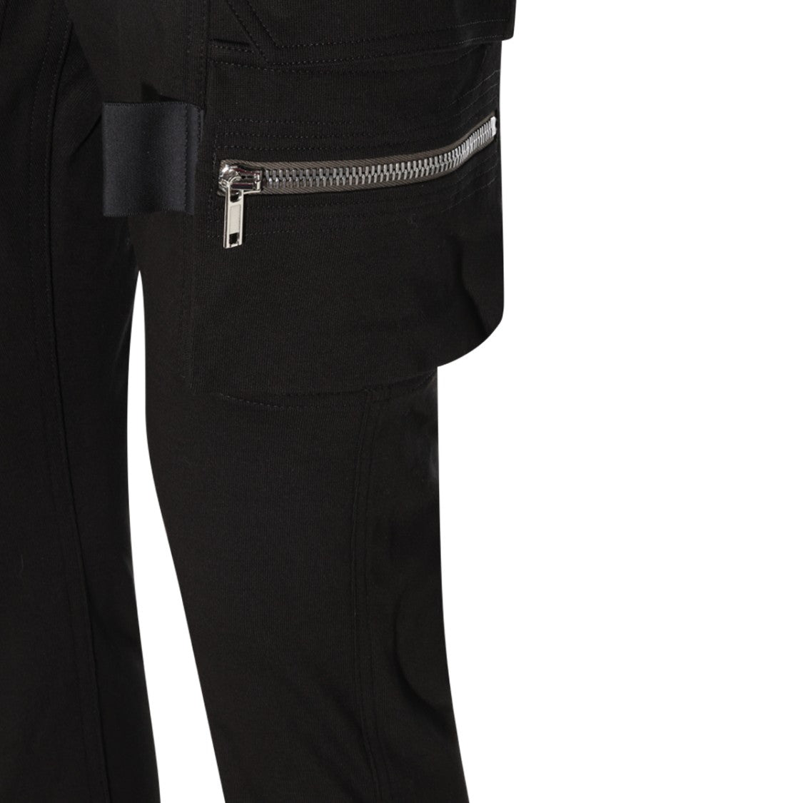 Rick Owens Slim-Fit Cargo Trousers With Ribbed Cuffs And Long Drawstrings