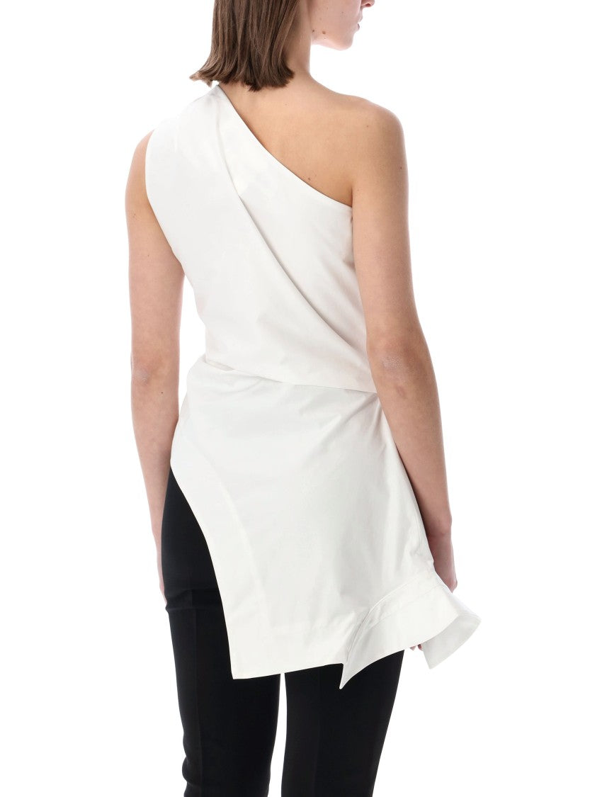 Róhe Asymmetrical Cotton Blouse Top