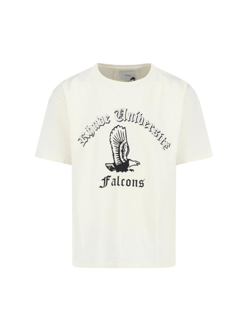 Rhude Minimalist White T-Shirt With Standard Crew Neckline