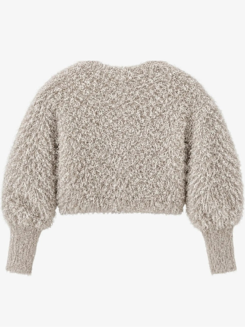 Twin-Set Cropped Textured Jacket With Cozy Boucle Surface