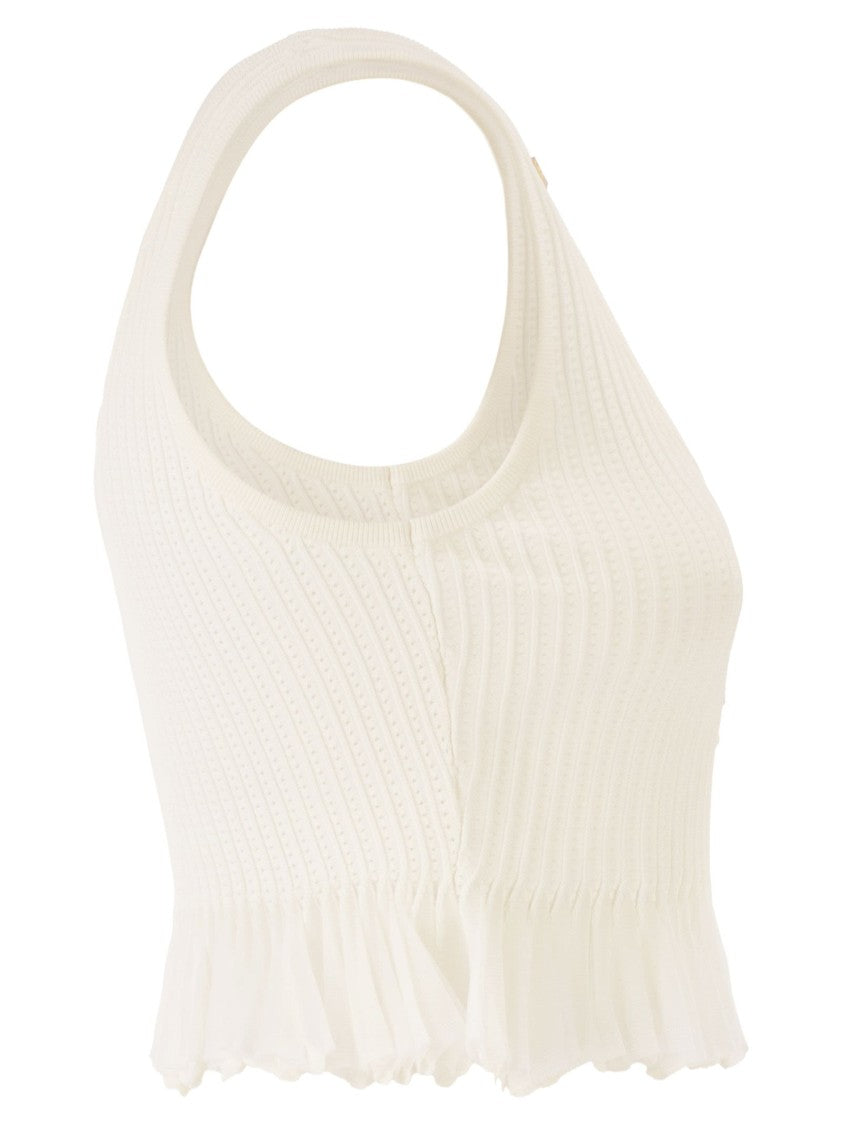 Elisabetta Franchi Openwork Knit Top