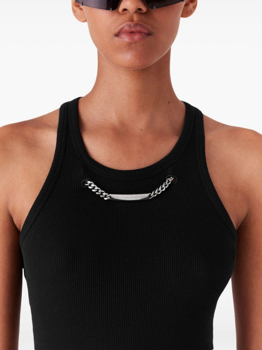 Stella Mccartney Racerback Maxi Dress With Side Slit And Chain Detail