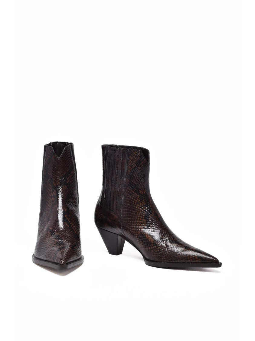 Guglielmo Rotta Brown Leather Texan Ankle Boots