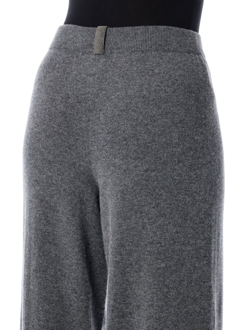 Fabiana Filippi Platinum Wool-Cashmere Jogging Trousers
